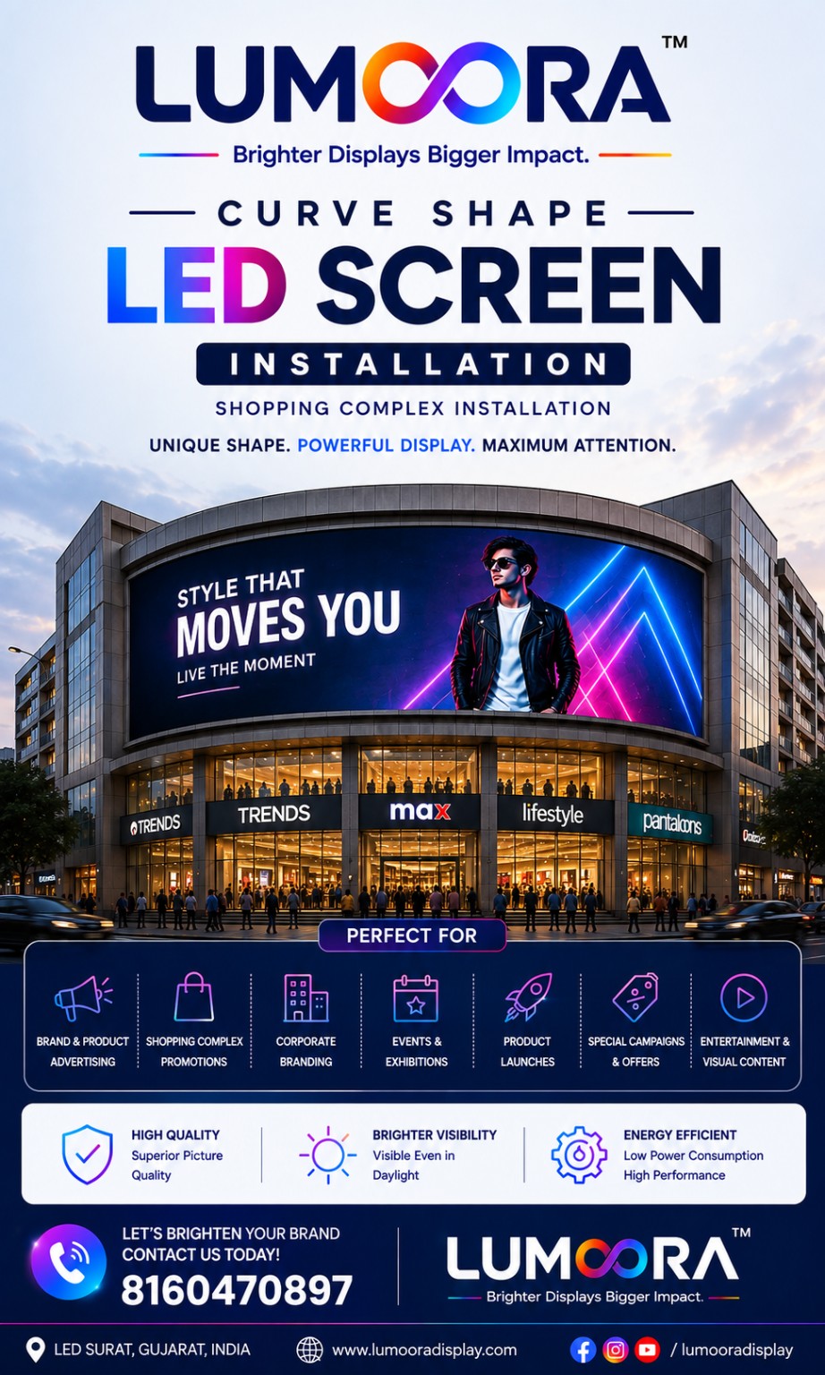 LUMOORA curved LED screen installation